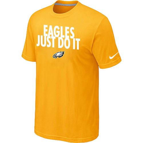 Nike Philadelphia Eagles Just Do It Yellow NFL T-Shirt Cheap
