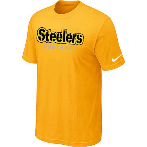 Nike Pittsburgh Steelers Sideline Legend Authentic Font Yellow NFL T-Shirt Cheap