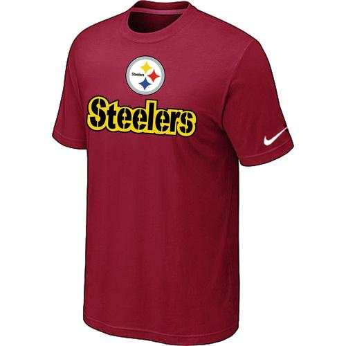 Nike Pittsburgh Steelers Authentic Logo Red NFL T-Shirt Cheap