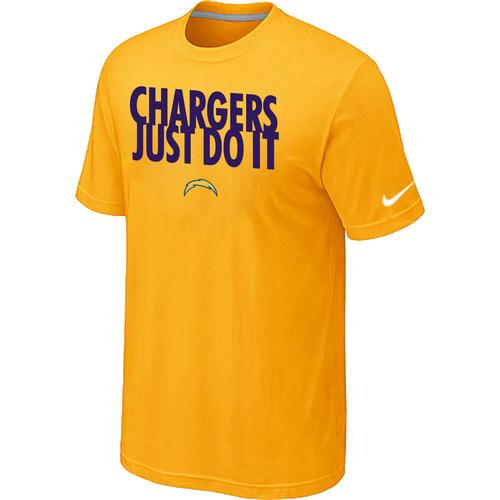 Nike San Diego Charger Just Do It Yellow NFL T-Shirt Cheap