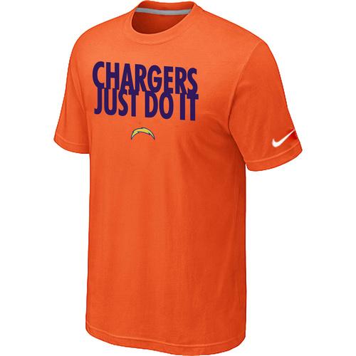 Nike San Diego Charger Just Do It Orange NFL T-Shirt Cheap