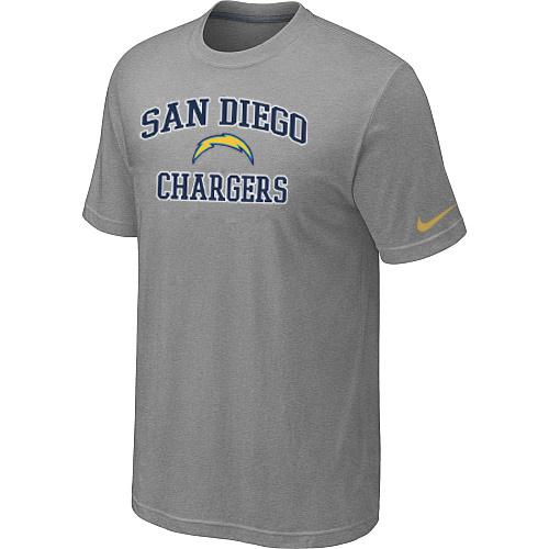 San Diego Chargers Heart & Soul Light grey T-Shirt Cheap