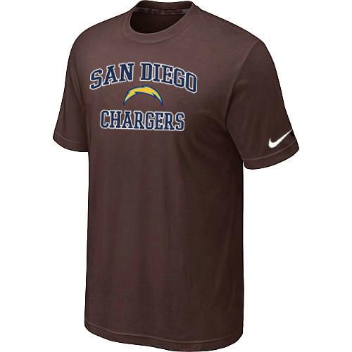 San Diego Chargers Heart & Soul Brown T-Shirt Cheap