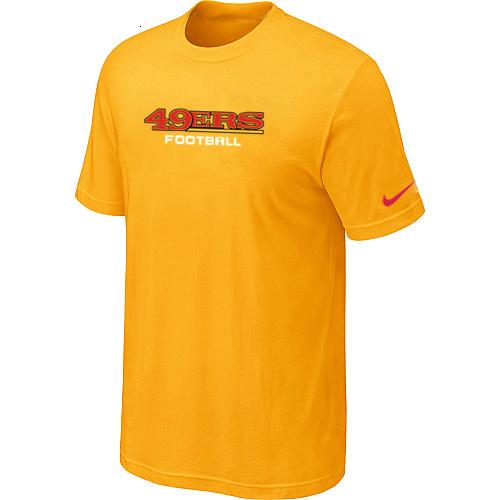 Nike San Francisco 49ers Sideline Legend Authentic Font Yellow NFL T-Shirt Cheap