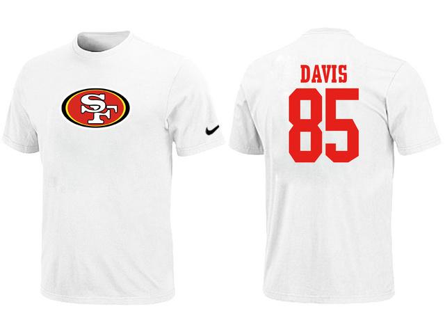 Nike San Francisco 49ers 85 Vernon Davis Name & Number White NFL T-Shirt Cheap