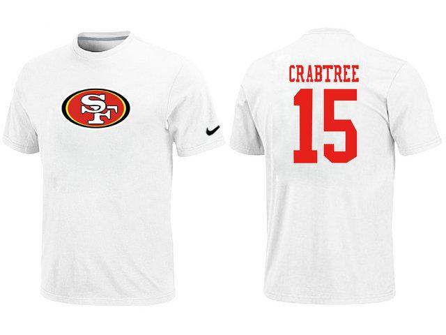 Nike San Francisco 49ers 15 CRABTREE Name & Number White NFL T-Shirt Cheap