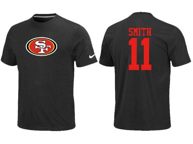 Nike San Francisco 49ers 11 SMITH Name & Number Black NFL T-Shirt Cheap