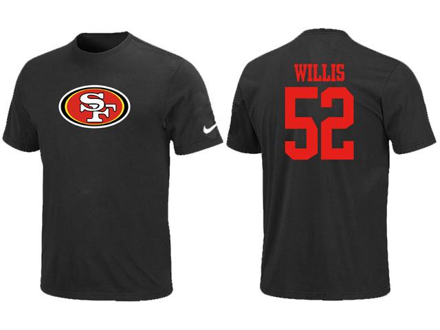 Nike San Francisco 49ers 52 Patrick Willis Black Name & Number T-Shirt Cheap