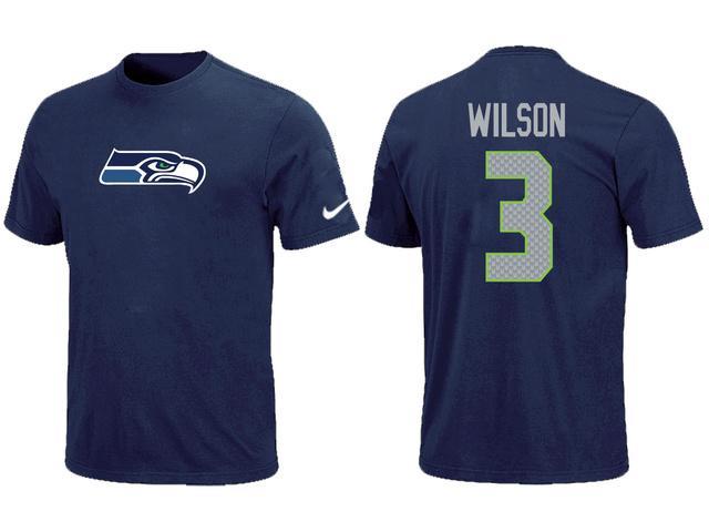 Nike Seattle Seahawks 3 Russell Wilson Name & Number NFL T-Shirt Cheap