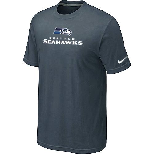 Nike Seattle Seahawks Authentic Logo Grey NFL T-Shirt Cheap