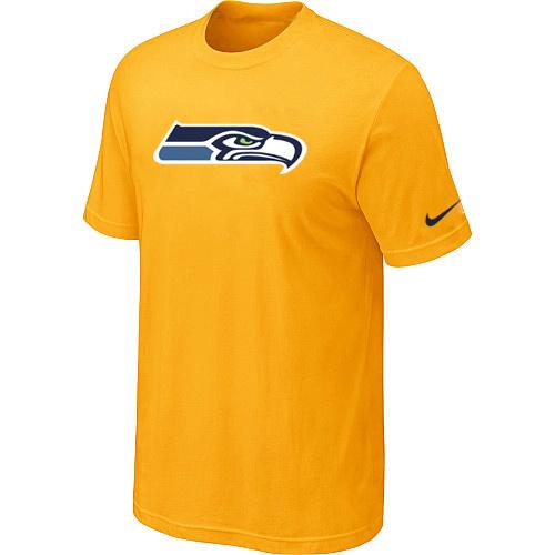 Nike Seattle Seahawks Sideline Legend Authentic Logo Dri-FIT T-Shirt Yellow Cheap