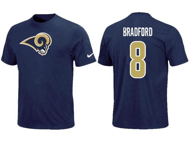 Nike St.Louis Rams 8 Sam Bradford Name & Number Blue NFL T-Shirt Cheap