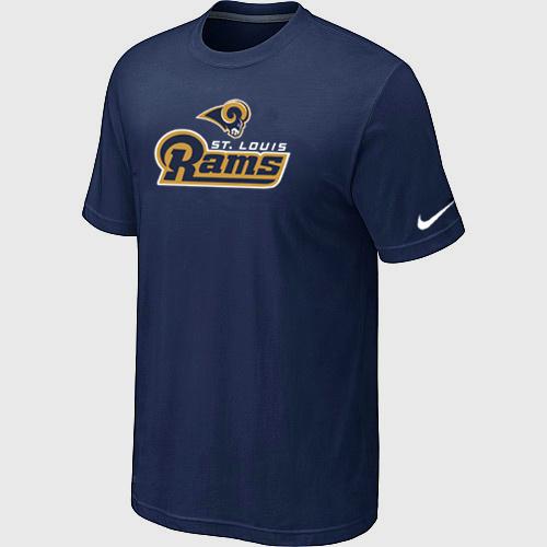 Nike St.Louis Rams Authentic Logo D.Blue NFL T-Shirt Cheap