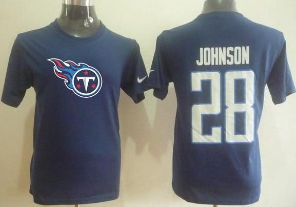 Tennessee Titans 28 Chris Johnson Name & Number T-Shirt Cheap