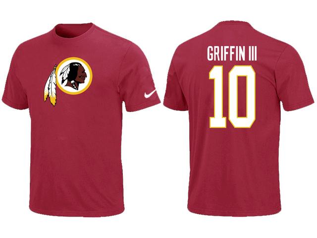 Nike Washington Redskins 10 Robert Griffin III Name & Number Red NFL T-Shirt Cheap