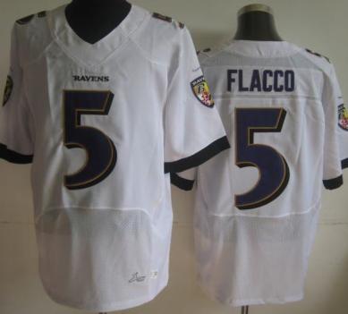 Nike Baltimore Ravens 5 Joe Flacco White Elite NFL Jerseys Cheap