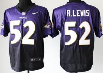 Nike Baltimore Ravens 52 Ray Lewis Black Purple Drift Fashion II Elite NFL Jerseys Cheap