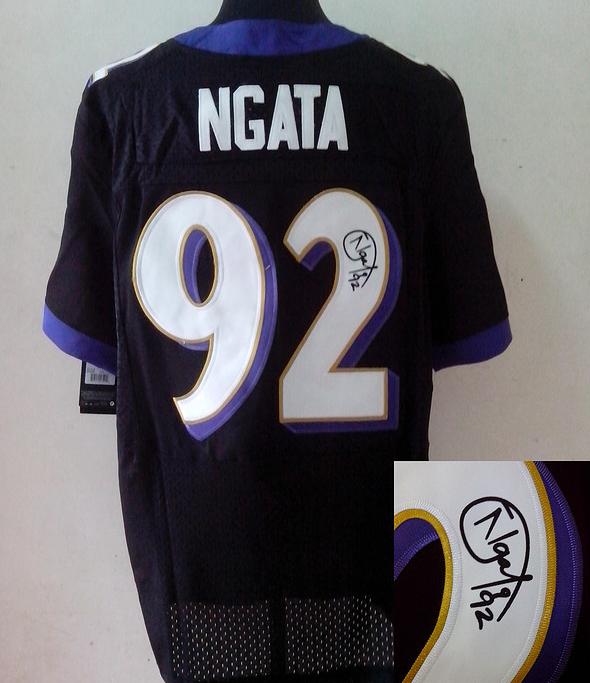 Nike Baltimore Ravens #92 Haloti Ngata Black Signed Elite NFL Jerseys Cheap
