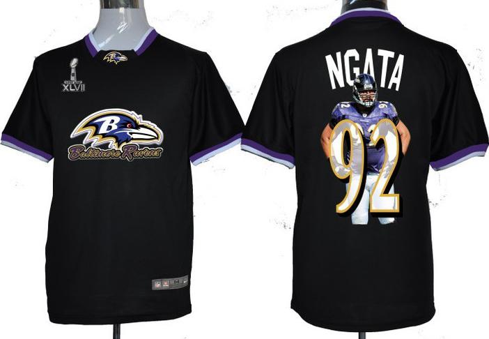 Nike Baltimore Ravens #92 Haloti Ngata Black All-Star Fashion 2013 Super Bowl NFL Jersey Cheap