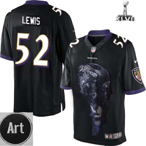 Nike Baltimore Ravens 52 Ray Lewis Limited Helmet Tri Blend Black 2013 Super Bowl NFL Jersey Art Patch Cheap