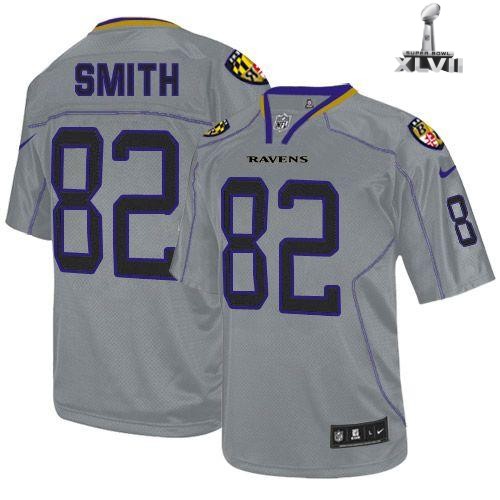 Nike Baltimore Ravens 82 Torrey Smith Elite Lights Out Grey 2013 Super Bowl NFL Jersey Cheap