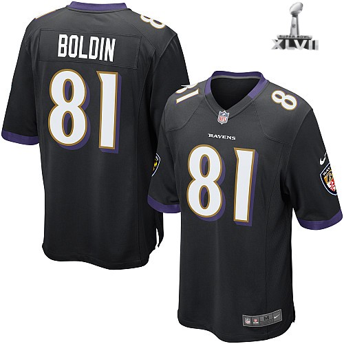 Nike Baltimore Ravens 81 Anquan Boldin Game Black 2013 Super Bowl NFL Jersey Cheap