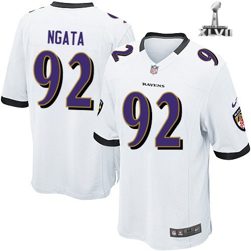 Nike Baltimore Ravens 92 Haloti Ngata Game White 2013 Super Bowl NFL Jersey Cheap