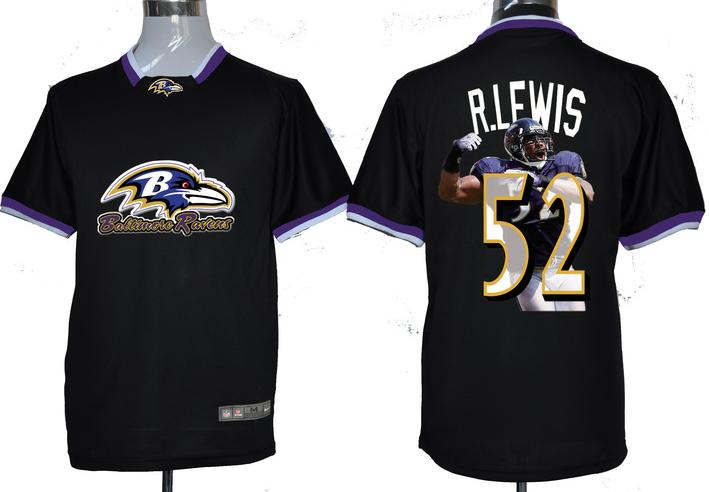 Nike Baltimore Ravens #52 Ray Lewis Black All-Star Fashion NFL Jerseys-2 Cheap