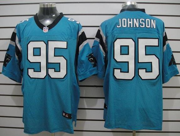 Nike Carolina Panthers #95 Johnson Blue Elite Nike NFL Jerseys Cheap