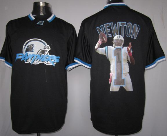 Nike Carolina Panthers #1 Cam Newton Black All-Star Fashion NFL Jerseys Cheap
