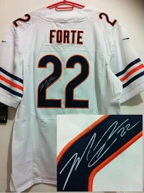 Nike Chicago Bears 22 Matt Forte White Elite Signed NFL Jerseys Cheap