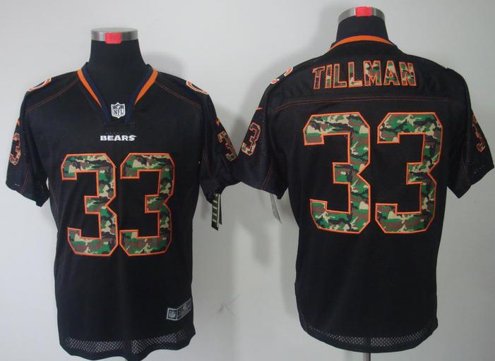 Nike Chicago Bears 33 Charles Tillman Black Camo Fashion Elite NFL Jerseys Camo Number Cheap