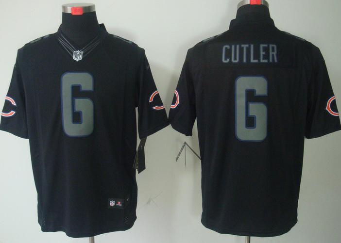 Nike Chicago Bears 6# Jay Cutler Black Impact Game LIMITED NFL Jerseys Cheap