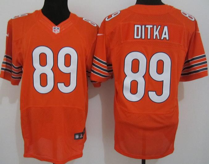 Nike Chicago Bears 89 Mike DITKA Orange Elite NFL Jerseys Cheap