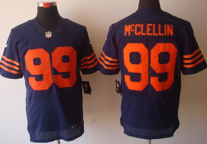 Nike Chicago Bears 99# Shea McClellin Blue Elite NFL Jerseys Orange Number Cheap