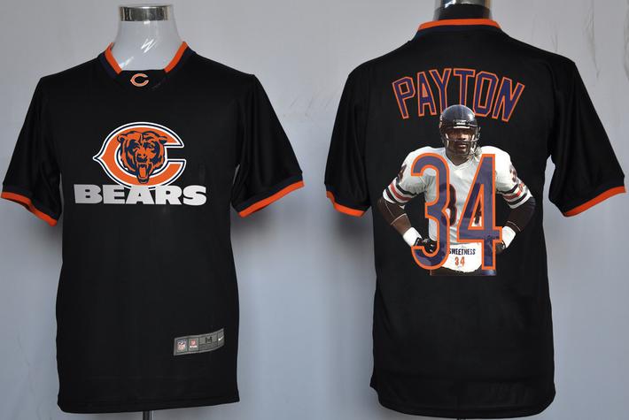 Nike Chicago Bears 34 Walter Payton Black All-Star Fashion NFL Jerseys Cheap