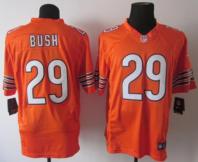 Nike Chicago Bears #29 Michael Bush Orange Game LIMITED Nike NFL Jerseys Cheap
