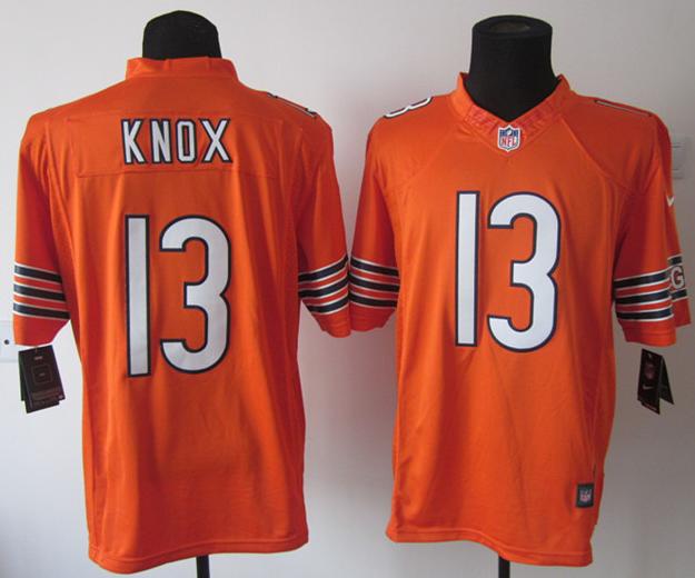 Nike Chicago Bears 13 Johnny Knox Orange Game LIMITED Nike NFL Jerseys Cheap