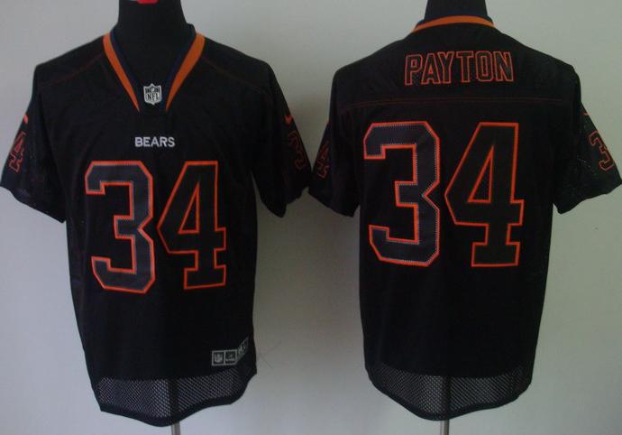 Nike Chicago Bears 34 Walter Payton Lights Out Black Elite NFL Jerseys Cheap