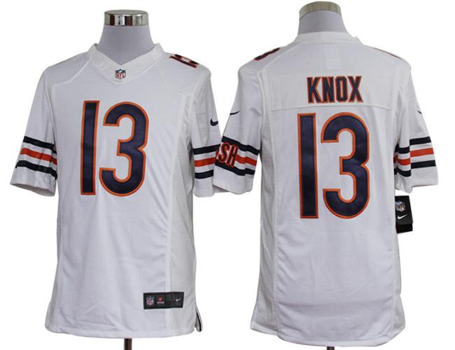 Nike Chicago Bears 13 Johnny Knox White Game LIMITED Nike NFL Jerseys Cheap