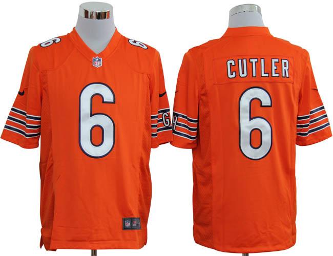 Nike Chicago Bears 6# Jay Cutler Orange Game Nike NFL Jerseys Cheap