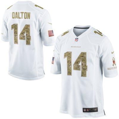 Nike Cincinnati Bengals 14 Andy Dalton White Salute to Service Game NFL Jersey Cheap