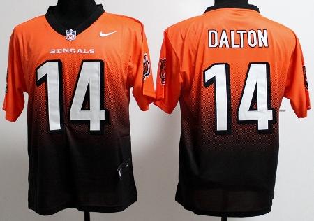 Nike Cincinnati Bengals 14 Andy Dalton Orange Blue Drift Fashion II Elite NFL Jerseys Cheap