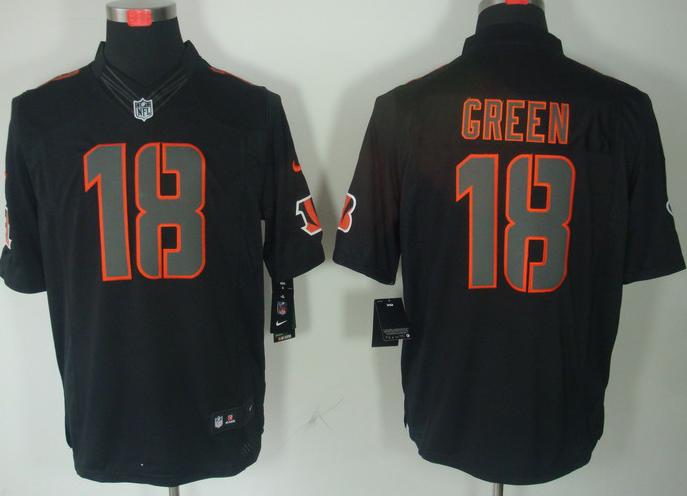 Nike Cincinnati Bengals 18# A.J.Green Black Impact Game LIMITED NFL Jerseys Cheap