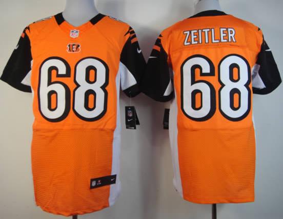 Nike Cincinnati Bengals 68 Kevin Zeitler Orange Elite NFL Jerseys Cheap