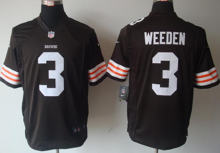 Nike Cleveland Browns 3# Brandon Weeden Brown Game LIMITED NFL Jerseys Cheap