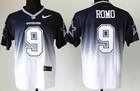 Nike Dallas Cowboys 9 Tony Romo Blue White Drift Fashion II Elite NFL Jerseys Cheap
