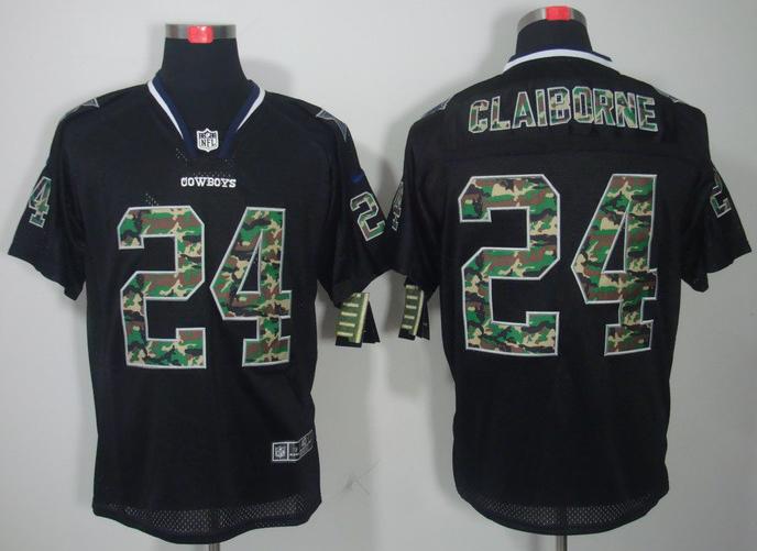 Nike Dallas Cowboys 24 Morris Claiborne Black Camo Fashion Elite NFL Jerseys Camo Number Cheap