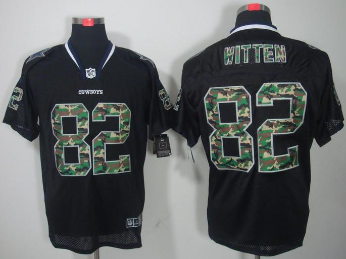 Nike Dallas Cowboys #82 Jason Witten Black Camo Fashion Elite NFL Jerseys Camo Number Cheap