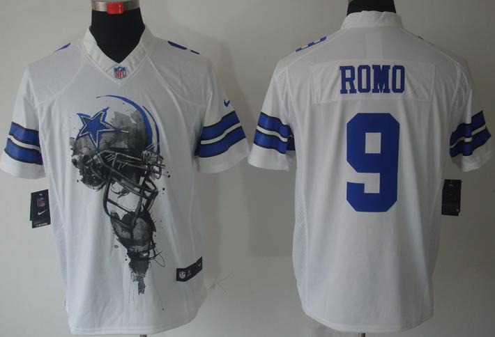 Nike Dallas Cowboys #9 Tony Romo White Helmet Tri-Blend Limited NFL Jersey Cheap